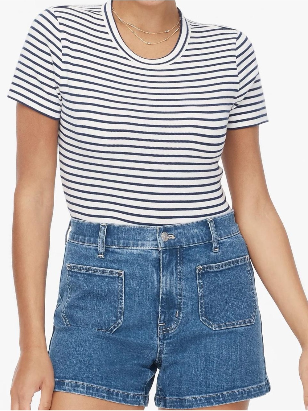 J. Crew Blue Denim Patch-Pocket Shorts - Picture 2 of 9